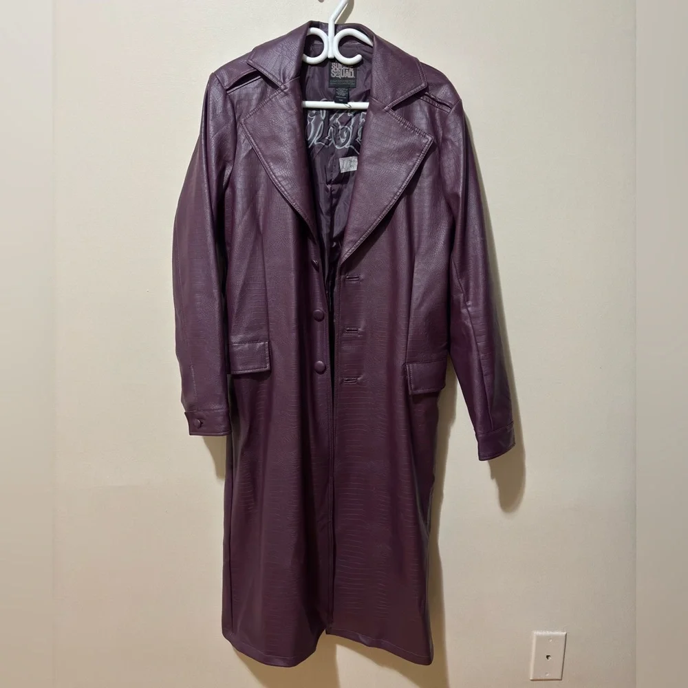 Hot Topic Suicide Squad Joker Purple Trench Coat - Picture 4 of 14